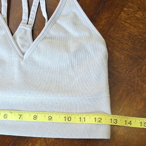 DSG Gray Seamless Sports Bra with Ribbed Texture - Picture 3 of 3